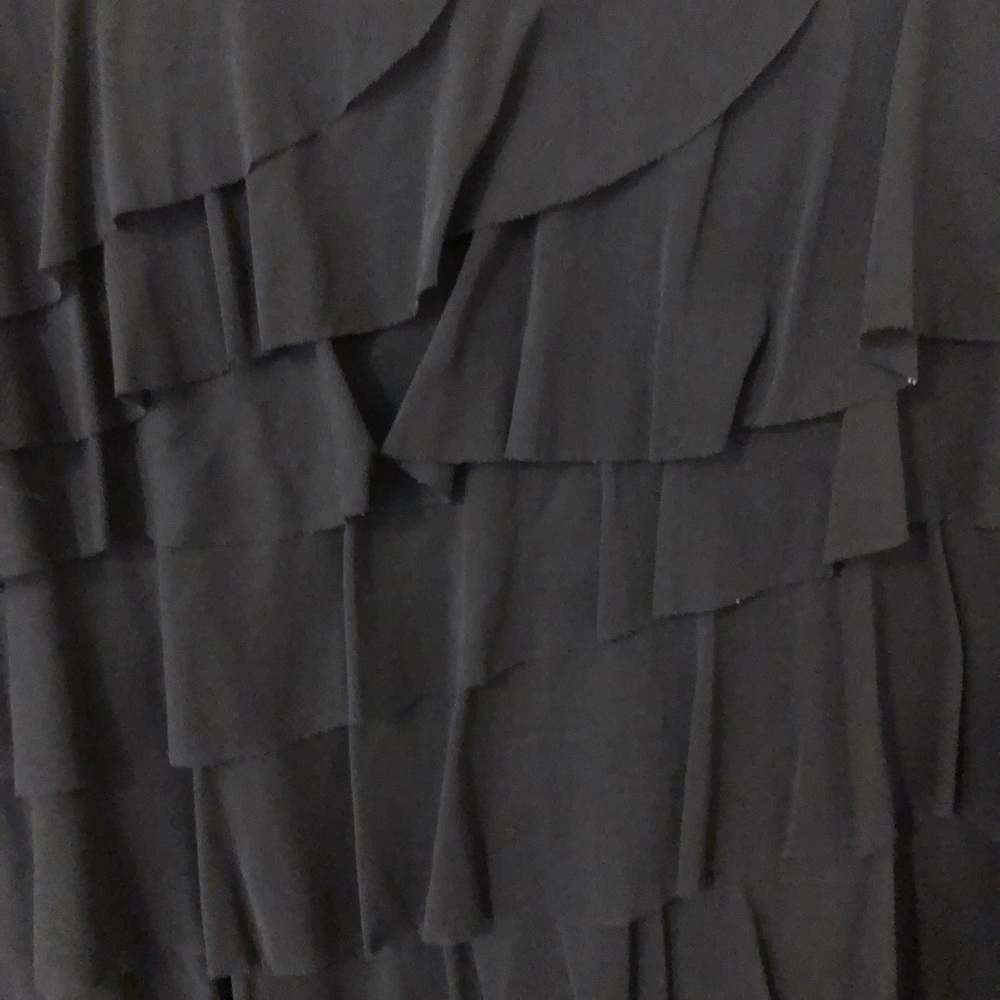 INC Black Ruffled Top - Picture 2 of 4
